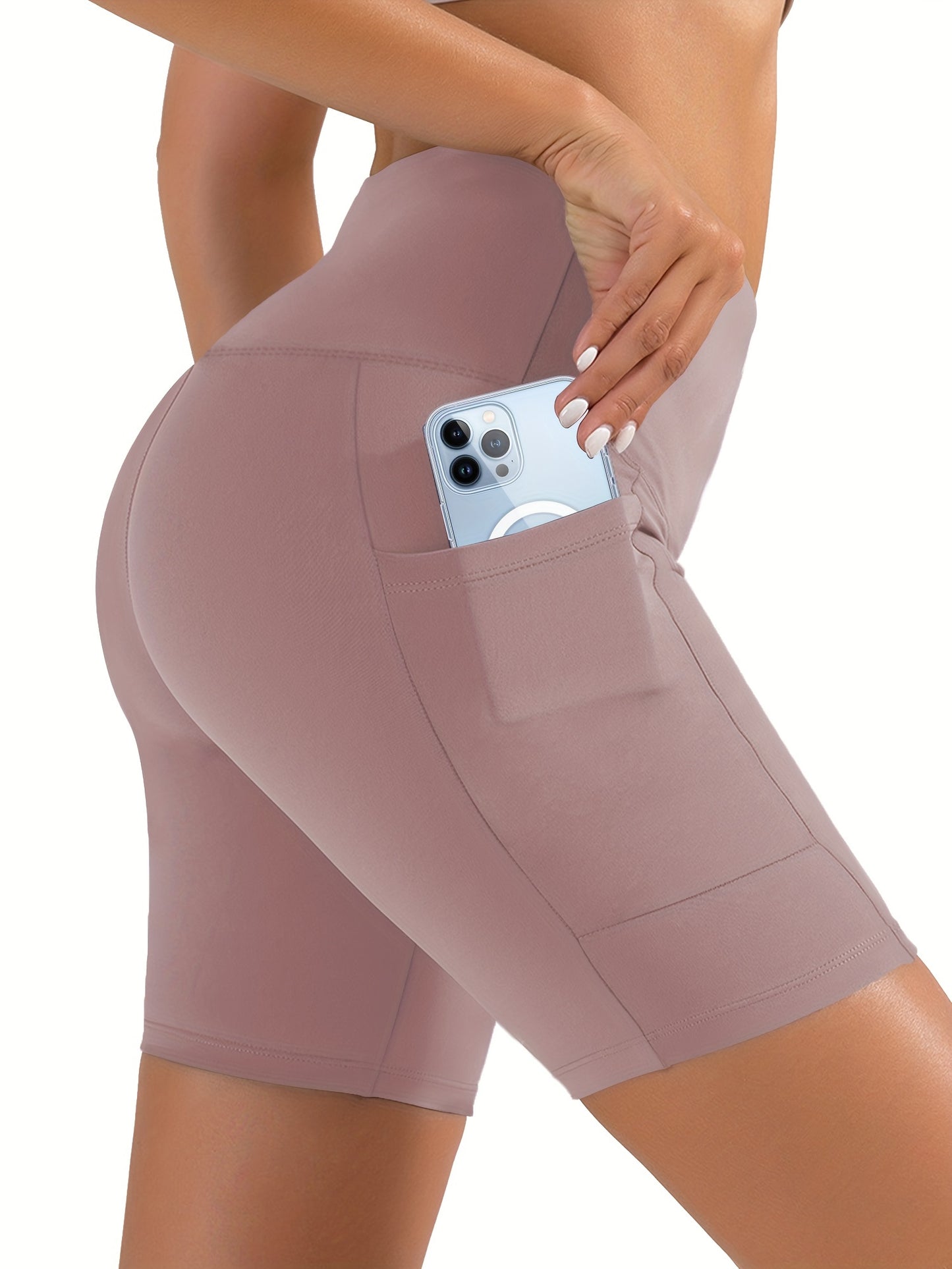 High Waist Bike Shorts, Pocket Short Leggings