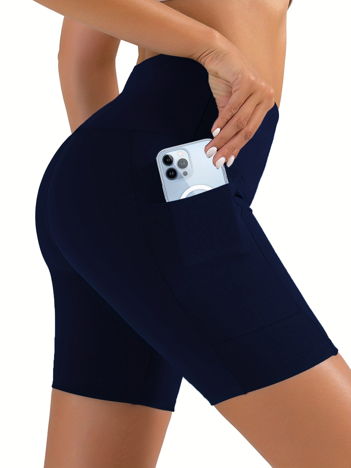 High Waist Bike Shorts, Pocket Short Leggings