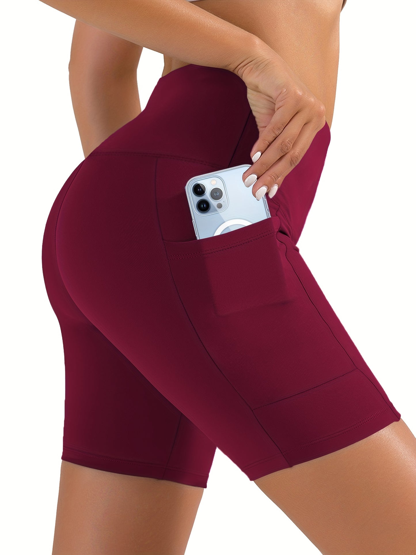 High Waist Bike Shorts, Pocket Short Leggings