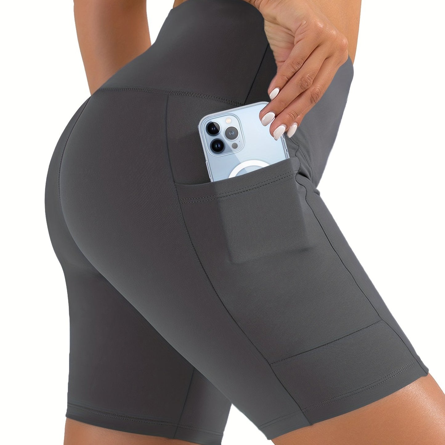 High Waist Bike Shorts, Pocket Short Leggings