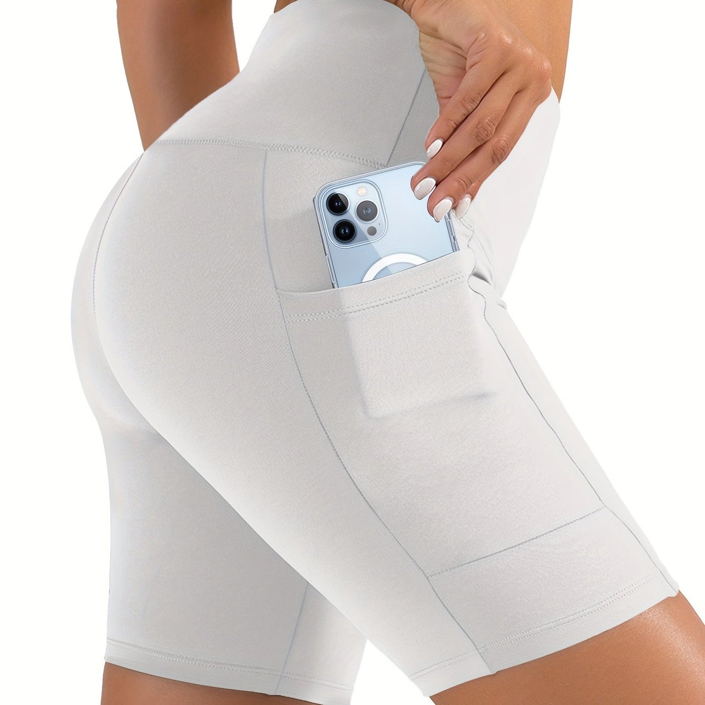 High Waist Bike Shorts, Pocket Short Leggings