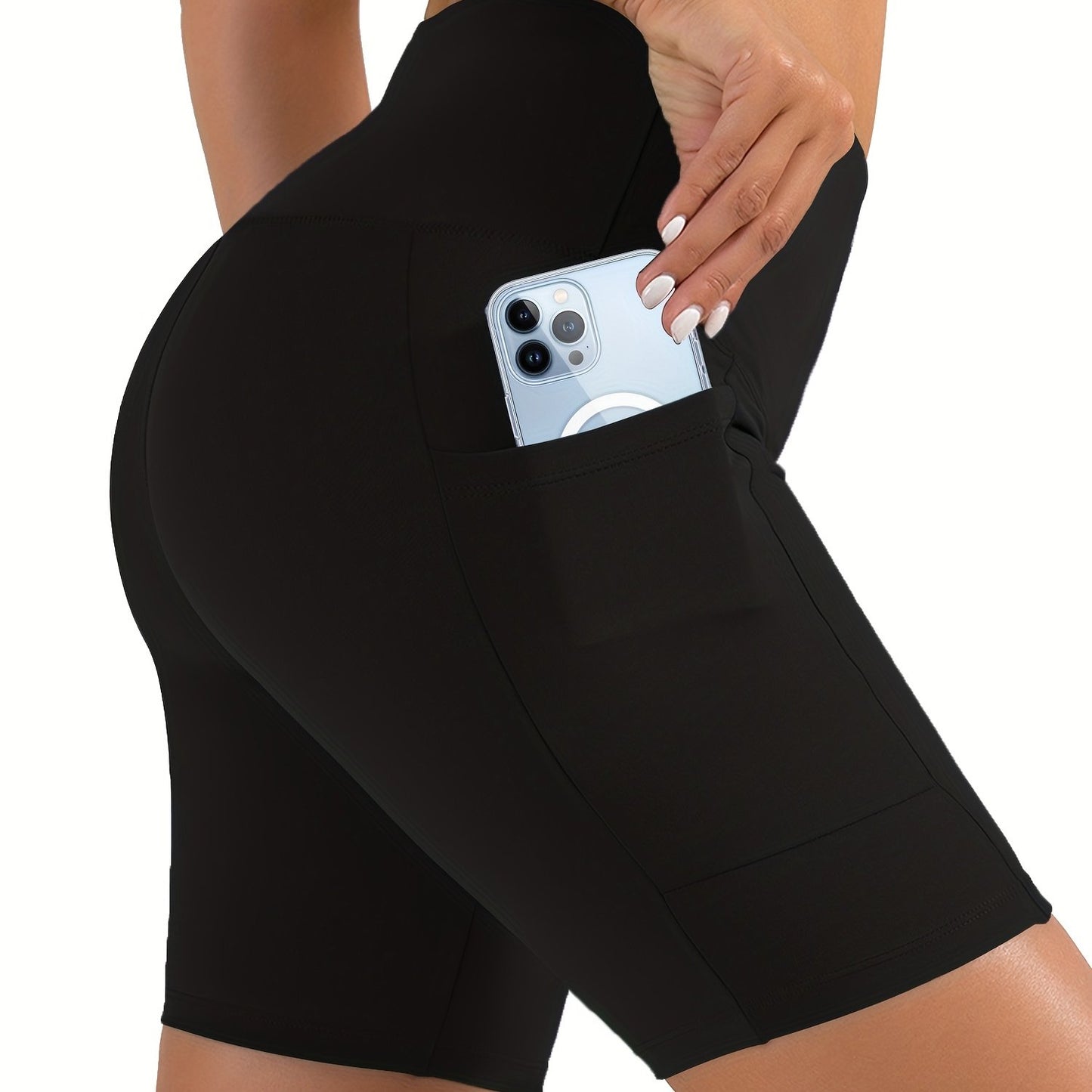 High Waist Bike Shorts, Pocket Short Leggings