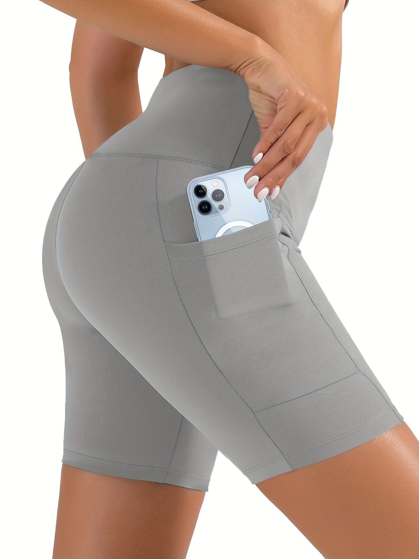 High Waist Bike Shorts, Pocket Short Leggings