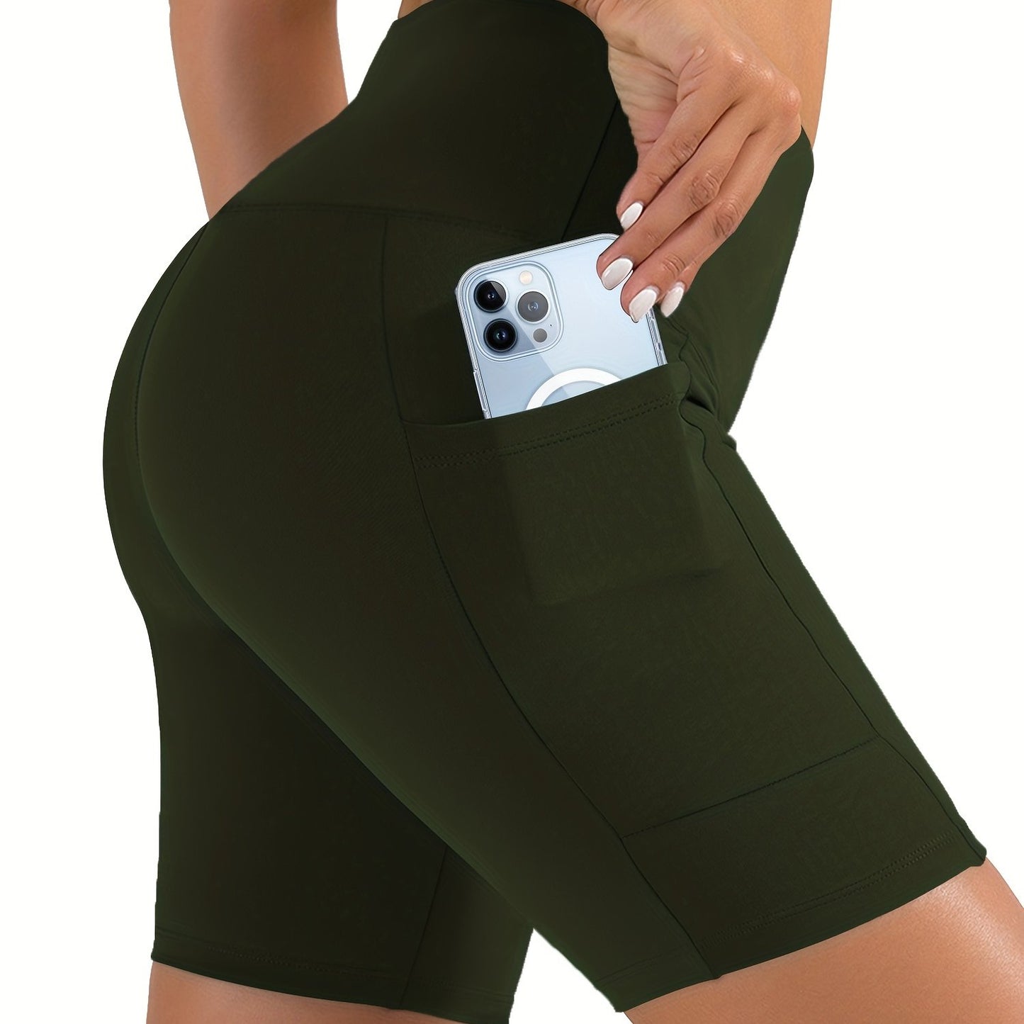 High Waist Bike Shorts, Pocket Short Leggings