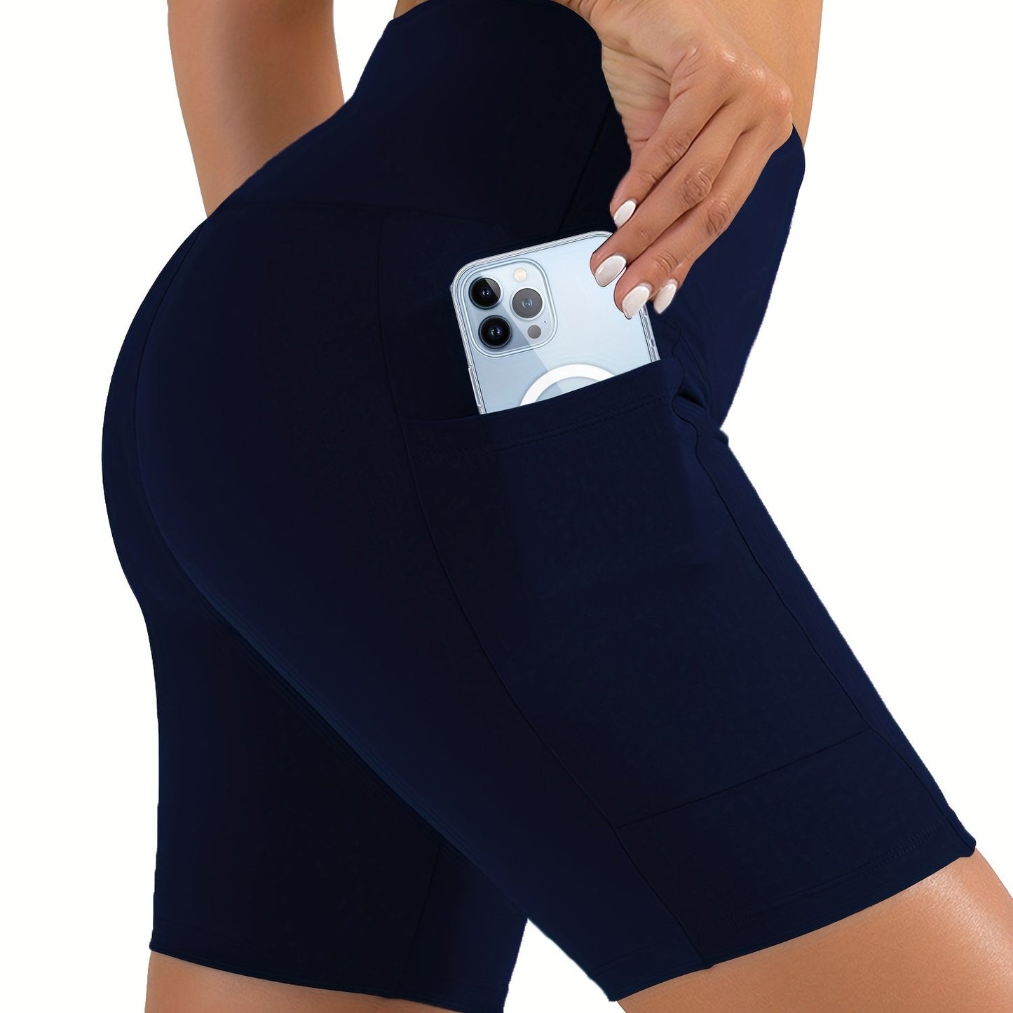 High Waist Bike Shorts, Pocket Short Leggings